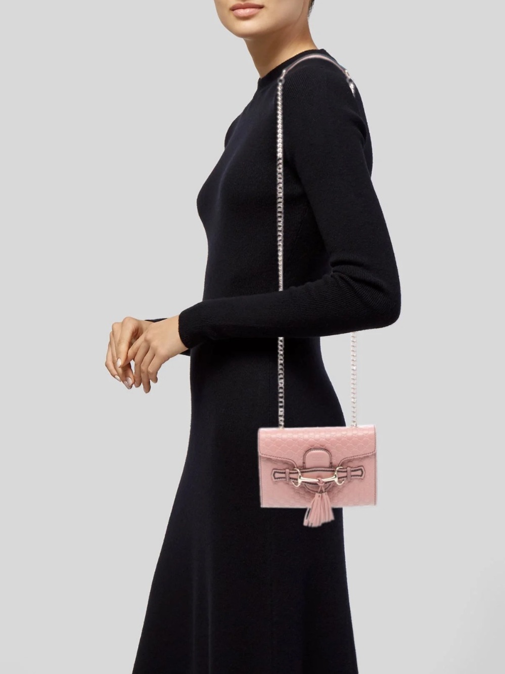 Gucci Mini Emily Microguccissima Leather Blush Pink Crossbody Bag